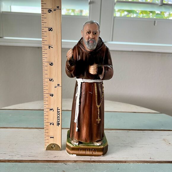 Saint Padre Pio Statue 8.5 inches Ceramic Made in Italy Catholic Church Religion - Picture 6 of 7